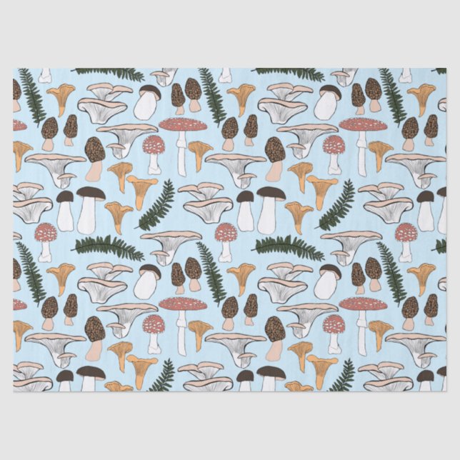 Fun Fungi Mushroom Fern Muster Geschenk Seidenpapier (Vorderseite)