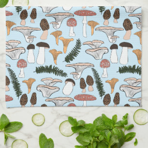 Fun Fungi Mushroom Fern Muster Geschirrtuch