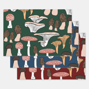 Fun Fungi Mushroom Pattern Geschenkpapier Set