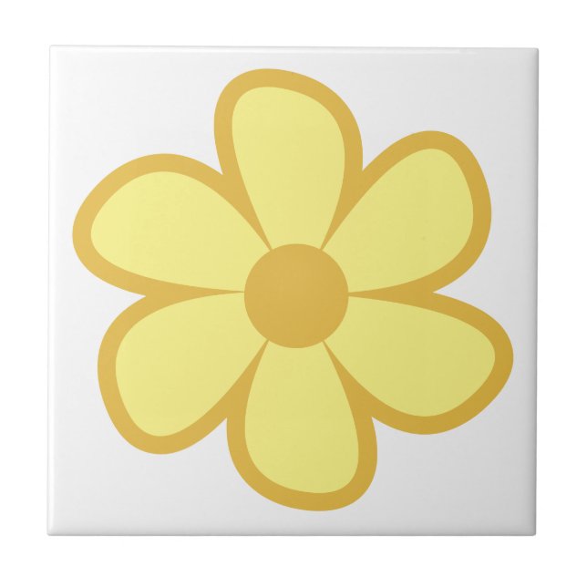 Fun Funky 60s 70s Retro Flower Ceramic Tile Fliese (Vorderseite)