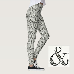Fun Funky Black Ampersand Symbol Chic Grau Leggings
