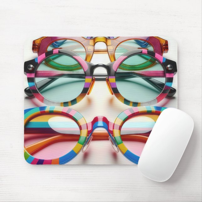 Fun Funky Eyeglasses Mousepad (Mit Mouse)