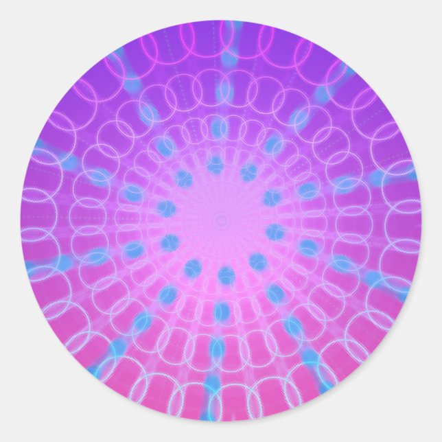 Fun Funky Psychedelic Circular Burst Sticker (Vorderseite)
