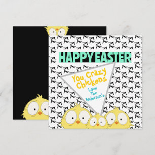 Fun Funny "Happy Oaster You Crazy Chickens" Feiertagskarte