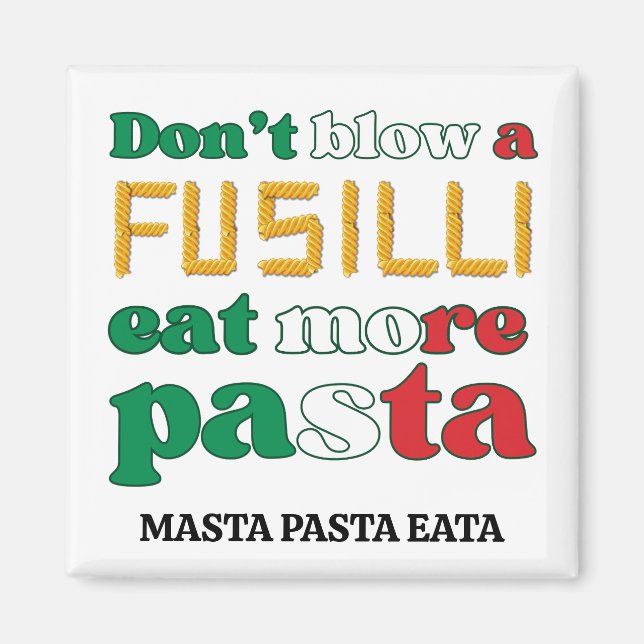 Fun Fusilli Pasta versperrt kein FUSILLI Italien Magnet (Vorne)