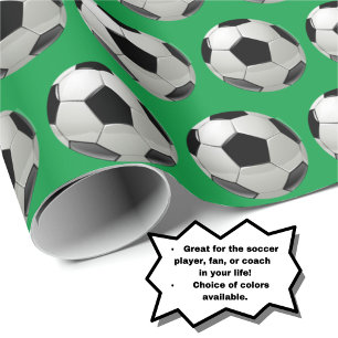 Fun-Fußball-Muster für grünes Umschlagpapier Geschenkpapier