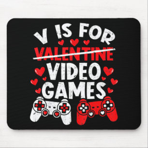 Fun Gamer Valentinstag Boys Vis für Videospiele Mousepad