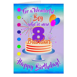 FUN GEBURTSTAG BOY - BLAU / LILA PERSONALISIERT