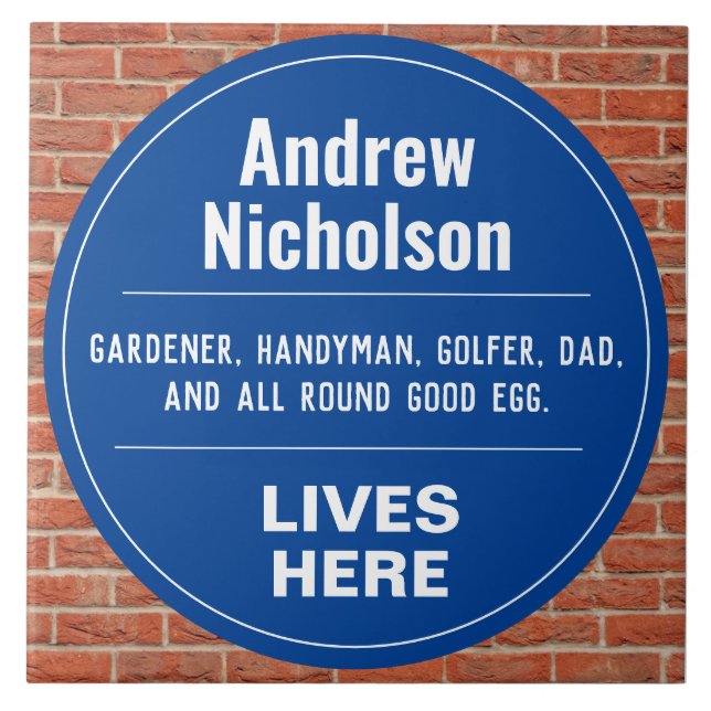 Fun Gedenkwand Wand Plaque Fliese (Vorderseite)