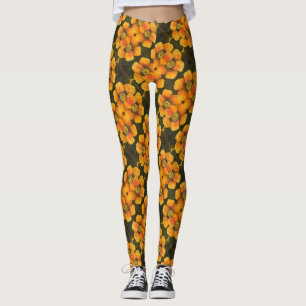 Fun gekachelte abstrakte Blüten auf der Grundlage  Leggings