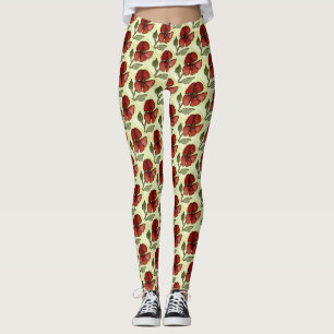 Fun gekachelte abstrakte Blüten auf der Grundlage  Leggings