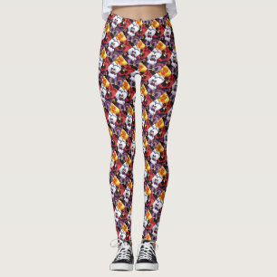 Fun gekachelte abstrakte Blüten auf der Grundlage Leggings