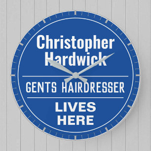 Fun Gents Friseur Wand Plaque Stil Große Wanduhr