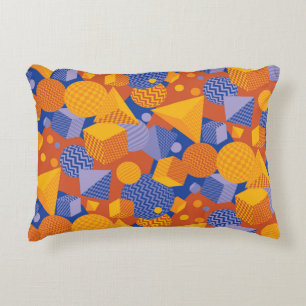 Fun Geometric Orange Violet Muster Dekokissen