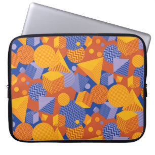 Fun Geometric Orange Violet Muster Laptopschutzhülle