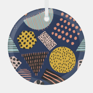 Fun Geometrie: Abstraktes mehrfarbiges Muster Ornament Aus Glas
