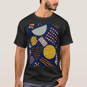 Fun Geometrie: Abstraktes mehrfarbiges Muster T-Shirt