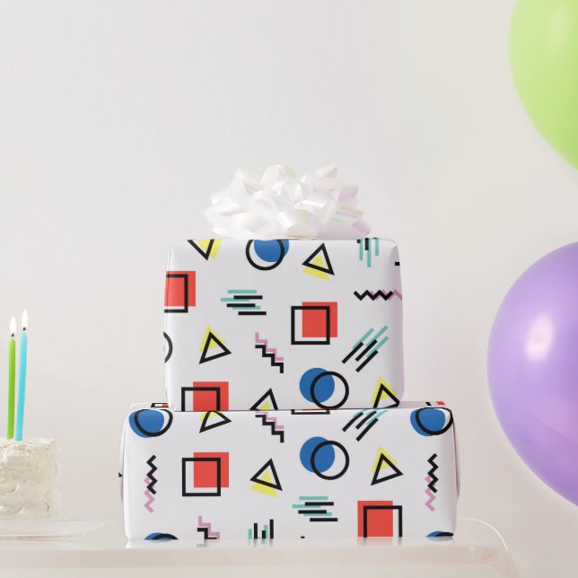 Fun geometrische Formen Moderne grafische Kunst Geschenkpapier (Partygeschenke)