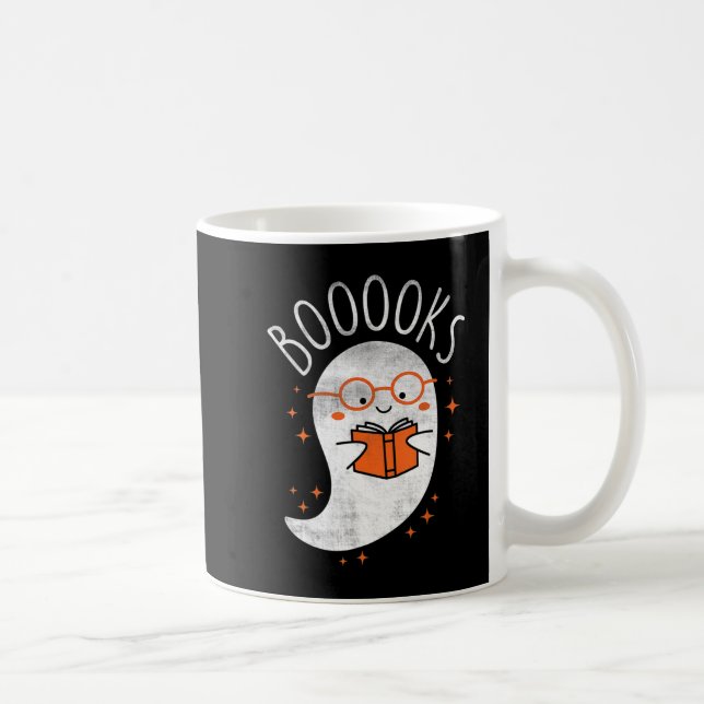 Fun Ghost Book Reading Halloween Niedlich Teacher  Kaffeetasse (Rechts)