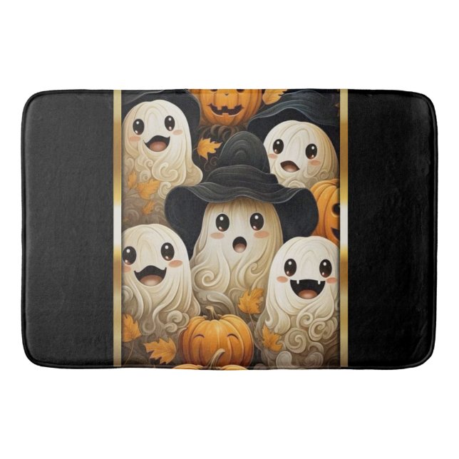Fun Ghosts & Kürbislaterne Pumpkins Badematte (Vorderseite)