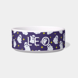 Fun Ghosts Muster Lila Halloween Fütternd Katze Napf