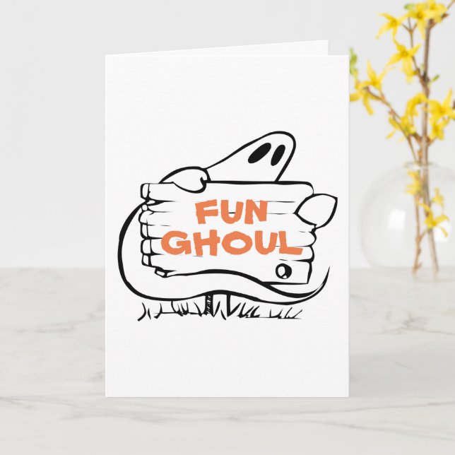 Fun Ghoul Funny Italian Ghost Halloween Gruß Karte (Gelbe Blume)