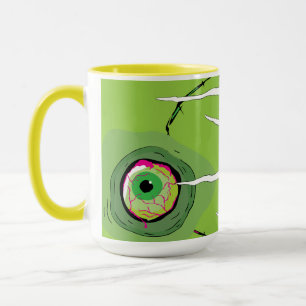 Fun Ghoulishly Zombie Eyeball Puddles Scratched Tasse