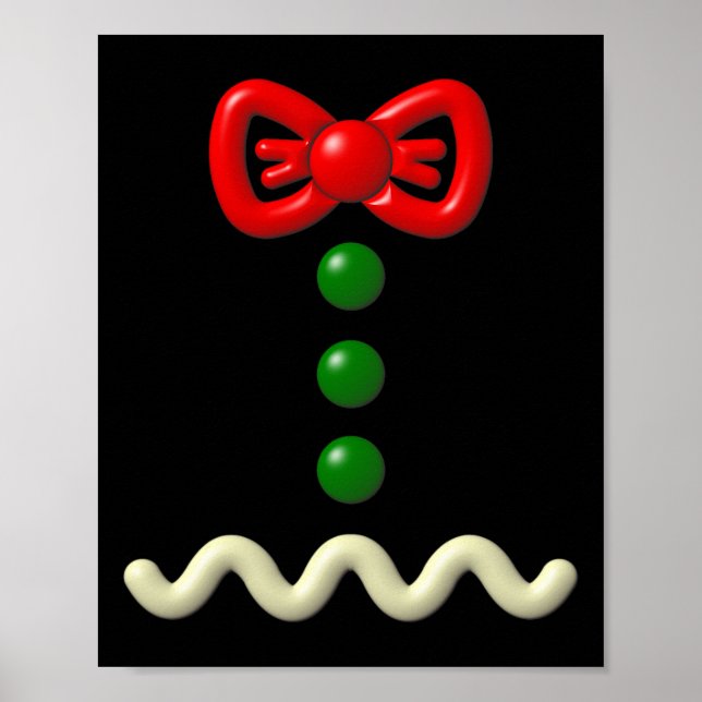 Fun Gingerbread Man Costume Halloween-Geschenk Poster (Vorne)