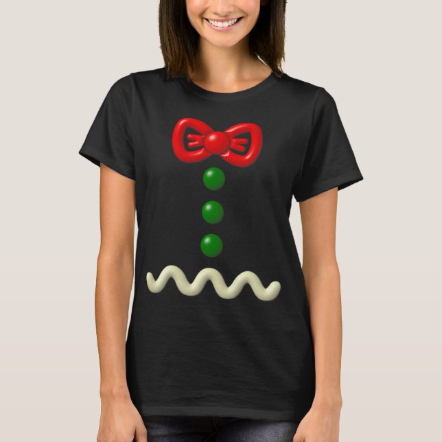 Fun Gingerbread Man Costume Halloween-Geschenk T-Shirt (Vorderseite)