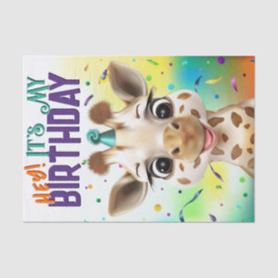 Fun Giraffe Colorful Confetti Geburtstag Seidenpapier