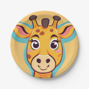 Fun giraffe Face Safari Wilder Dschungel Geburtsta Pappteller