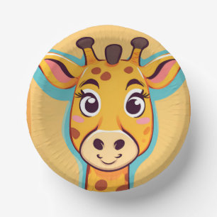 Fun giraffe Face Safari Wilder Dschungel Geburtsta Pappteller