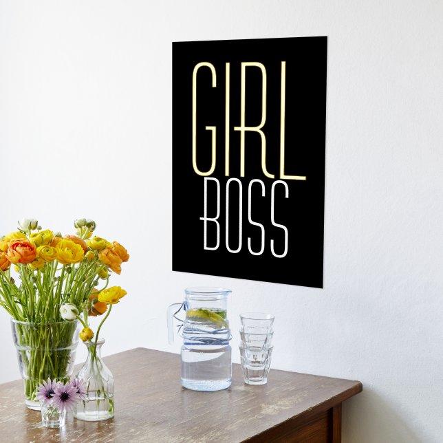 Fun Girl Boss Black Luxury Real Foil Prints Foliendrucke (Ablage(Küche))