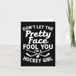 Fun Girl Hockey Geschenk für Frauen Kinder Eishock Karte