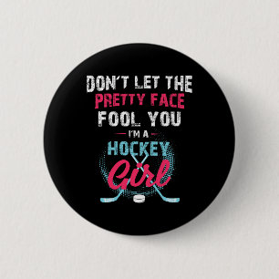 Fun Girl Ice Hockey Ice Hockey Lover Coach Button