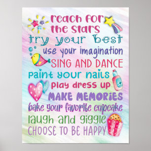 Fun Girl's Motivierend Quotes Poster - 11x14