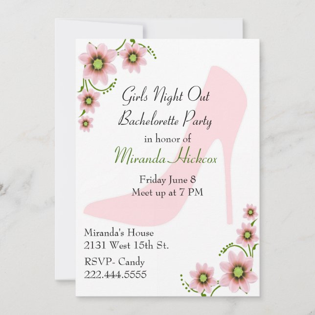 Fun Girl's Night Our Bachelorette Party Invitation (Devant)