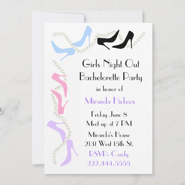 Fun Girl's Night Our Bachelorette Party Invitation (Devant)