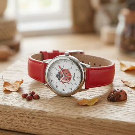 Fun Girls red Ladybug Kinder Armbanduhr