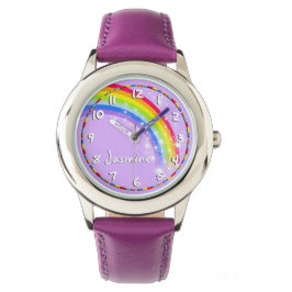Fun Girls Regenbogenuhr lila Name Armbanduhr
