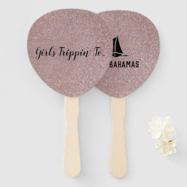 Fun Girls Trippin' to...Your Destination Rose Gold Fächer