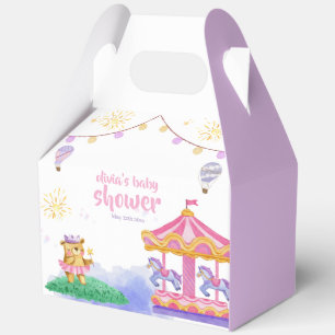 Fun Girly Magical Balloon Carousel Babydusche Geschenkschachtel
