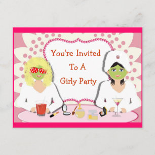 Fun Girly Pamper Party Theme Einladung