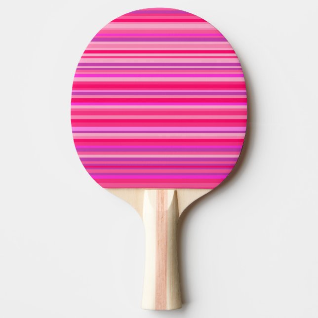 Fun, Girly Pink und Lila Streifenmuster Tischtennis Schläger (Vorderseite)