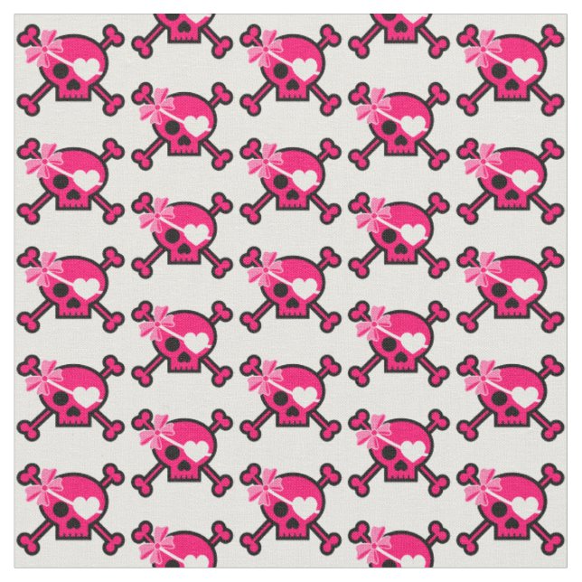 Fun Girly Skull Stoff (Nahaufnahme)