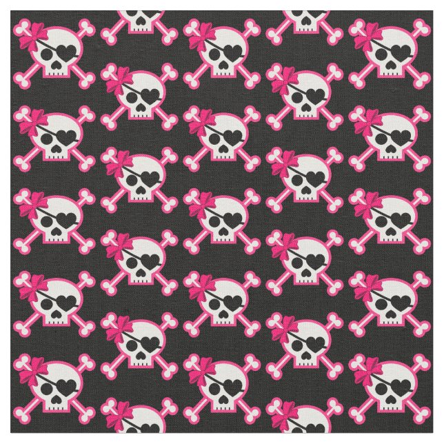 Fun Girly Skull Stoff (Nahaufnahme)