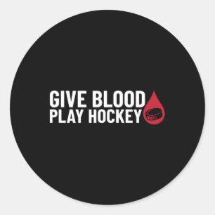 Fun Give Blood Hockey Runder Aufkleber