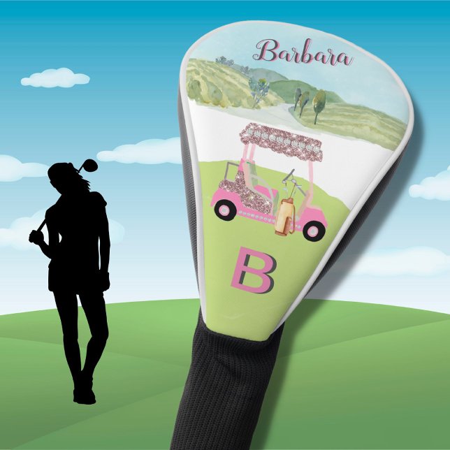 Fun Glam Golf Cart Landschaftlich Personalisiert Headcover (Von Creator hochgeladen)