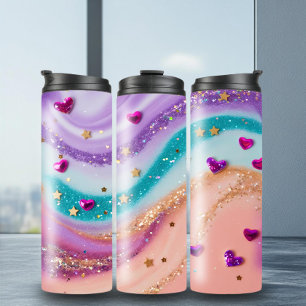 Fun Glitzer Milky Way Thermal Tumbler Thermosbecher