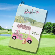 Fun Glitzy Golf Cart Landschaftlich Personalisiert